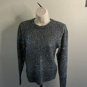 Frame denim grey Sparkling Gray Sweater size small